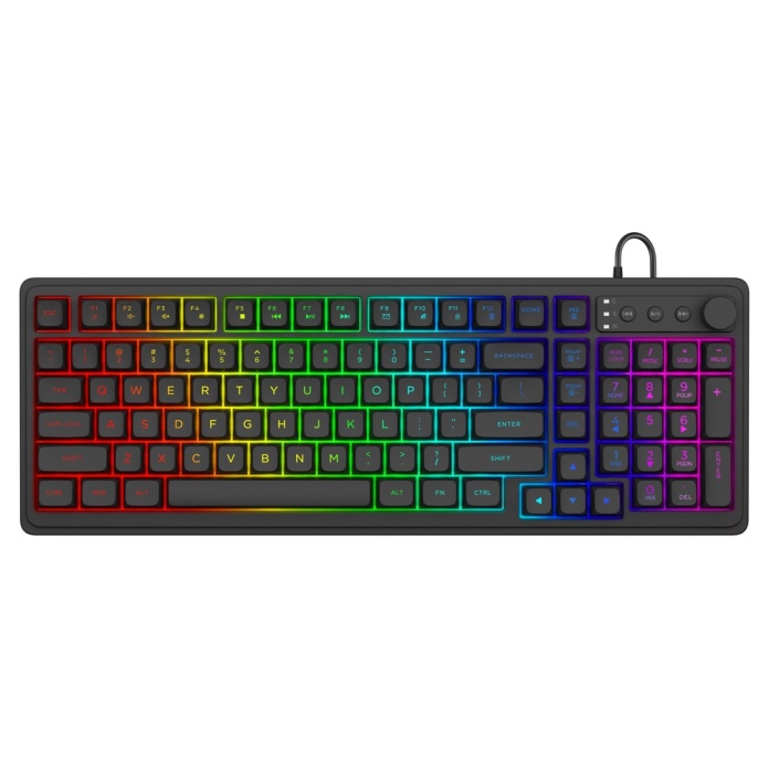 podświetlenie RGB klawiatury SAVIO GALAXIS z dziesięcioma trybami